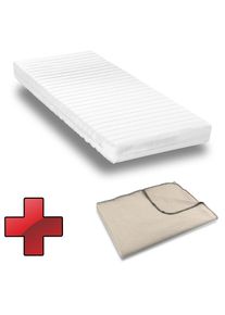 Colchón de espuma fría K16 80 x 200 cm, altura 16 cm, nivel de firmeza H2/H3 + manta acogedora Sleezzz Smart 150 x 200 cm