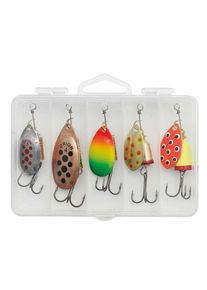 Kinetic CT Trout Mix Forellen Spinner Angelset - 5 Forellenkoder mit Box | Raubfischangeln