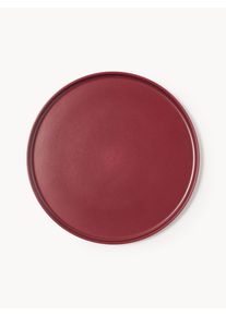 Pratos de jantar artesanais Lowri, conjunto de 4 Vermelho Cer&acirc;mica &Oslash; 27 cm | Westwing Collection