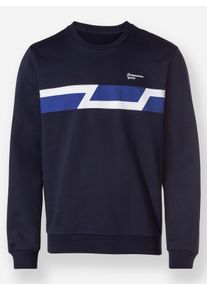 Heren Sweatshirt in marine ,maat 44/46, Witt, 100% Katoen