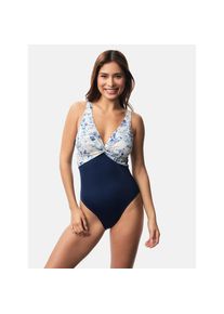 Dorina , Damen , Badeanzug »CANBERRA« Tiefer V-Ausschnitt, ohne Bügel, leicht wattiert , ink , N-Gr , M -N-Gr , M , Damen-Badeanzug von Dorina