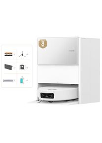 DREAME , Saugroboter »mit Wischfunktion Aqua10 Ultra Roller Complete Black« , Weiß