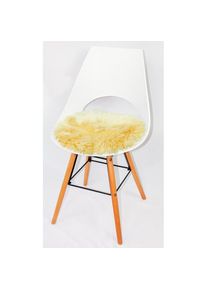 Heitmann Felle , Stuhlkissen »Lamm, Sitzauflage rund« Ø 45 cm, echtes Lammfell, waschbar, auch als 2er oder 4er Set , beige + Felloptik unifarben...