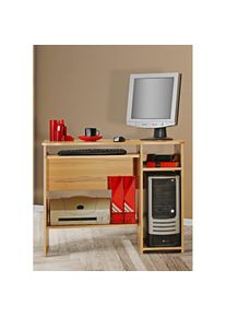 VOGL Möbelfabrik , Schreibtisch »Sam« mit Tastaturauszug & Towerfach, geschwungene Tischplatte, Breite 91 cm , kernbuchefarben