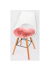 Heitmann Felle , Stuhlkissen »Lamm, Sitzauflage rund« Ø 45 cm, echtes Lammfell, waschbar, auch als 2er oder 4er Set , mauve + Felloptik unifarben...