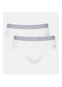 Sloggi, Herren, Slip &raquo;Men GO ABC 2.0&laquo; Packung, 2er Pack, 2 schlicht, Baumwollmix, elastisch, ohne Eingriff, WHITE, 2, XL -2, WHITE, Brief im 