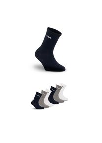 Fila , Damen , Socken 6 Paar tlg. breites Rippenbündchen, Cotton-Mix, schwarz/weiß , 35-38 , 35-38 , Tennissocken von Fila
