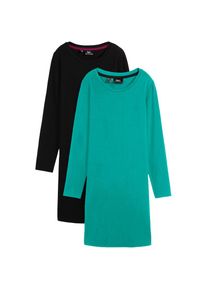 bonprix , Damen , Jerseykleid »Figurbetontes Jerseykleid (2er Pack)« Packung, 2, 2 Stk. tlg. Figurbetontes Jerseykleid (2er Pack) , smaragd+schwarz...