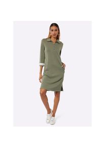 CRÉATION L creation L , Damen , Shirtkleid »Modal-Mix-Kleid« Reißverschlusstasche , khaki-weiß , Normalgrößen , 52 -Normalgrößen , 52 , weiche Jersey-Qualität