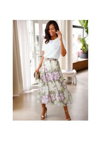 Inspirationen , Damen , Bahnenrock , pistazie-orchidee-bedruckt , 21 , 21 , gewebte Qualität