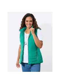 Casual Looks , Damen , Steppweste , smaragd , 54 , 54 , abnehmbare Kapuze