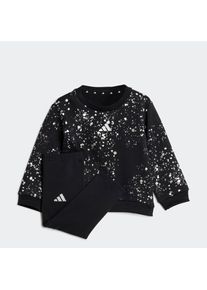 adidas Sportswear, Unisex, Trainingsanzug &raquo;INF GLAM SET&laquo; 2 Stk., Black / Silver Metallic, 104, Black / Silver Metallic, Trainingsanzug f&uuml;r Babys f&uuml;r 