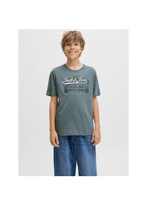Jack & Jones Jack & Jones Junior, Herren, T-Shirt &raquo;JJELOGO TEE SS ONECK 2 COL AW25 NOOS JNR&laquo;, Stormy Weather, 128, Stormy Weather, T-Shirt von Jack & Jones Junior
