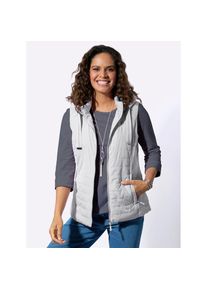 Casual Looks , Damen , Steppweste , hellgrau , 44 , 44 , Kapuze mit Tunnelzug und Bindeband