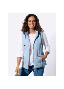 Casual Looks , Damen , Steppweste , hellblau , 46 , 46 , Kapuze mit Tunnelzug und Bindeband