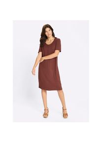 Classic Basics , Damen , Jerseykleid »Jersey-Kleid« , rotbraun , Normalgrößen , 38 -Normalgrößen , 38 , weich-fließende Viskose-Qualität
