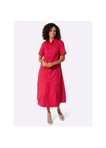 Casual Looks , Damen , Jeanskleid »Jeans-Kleid« Brusttasche , erdbeere , Normalgrößen , 46 -Normalgrößen , 46 , reine Baumwolle