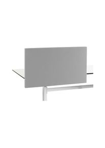 Pared separadora acústica estándar para mesas con esquinas rectas, altura 650 mm, textil, anchura 1400 mm, gris