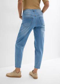 bonprix Női Barrel farmer, High Waist, rövidített, kék, 38