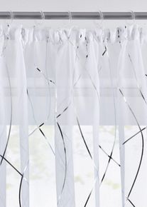 bonprix Firana z połyskującym nadrukiem z poliestrem z recyklingu (1 szt.), biały, Wys./szer. 145/140 cm