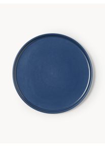 Handmade Breakfast Plates Lowri, Set of 4 Blue Ceramic &Oslash; 21 cm | Westwing Collection