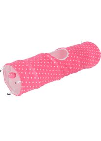 KERBL Pet Puntino Katzentunnel, pink/wei&szlig;, 100cm, &Oslash;25cm