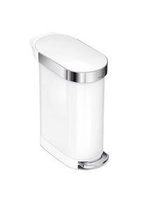 simplehuman 45L schlanker Pedalbeh&auml;lter, wei&szlig;