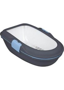 Trixie Katzentoilette Berto, 3tlg., mit Trennsystem, grau/pastellblau/granit