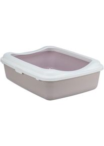 Trixie Klassische Katzentoilette mit Rand Helllila/Wei&szlig;