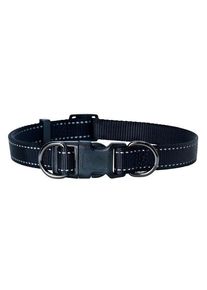 Dogman Nylon Hundehalsband Iris Schwarz Mittel 15mmx35-50cm