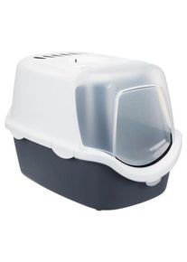 Trixie Katzentoilette Vico Open Top, mit Haube blaugrau/wei&szlig;