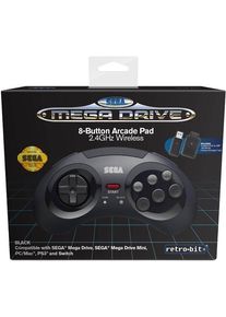 retro-bit Sega Mega Drive Wireless Controller - Black - Wireless Controller - MAC