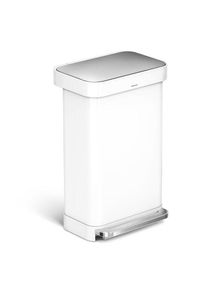 simplehuman 45L rechteckiger Beh&auml;lter mit Liner-Tasche, wei&szlig;