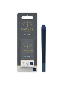 Parker Tintenpatronen f&uuml;r F&uuml;ller | lange Patronen | blauschwarze QUINK Tinte | 5 St&uuml;ck (Blister-Packung)