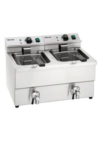 Bartscher Friteuse professionnelle &eacute;lectrique double - 2 x 8 l - avec vidange - 230 V - 600 IMBISS II | Professionnel | HoReCa | CHR