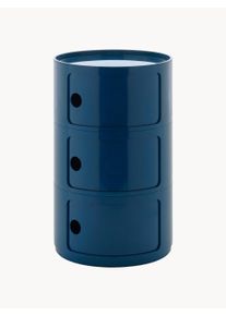 Kartell Contenedor de diseño Componibili, 3 módulos Azul Plástico Ø 42 x Al 70 cm