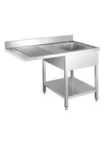 Plonge passage lave-vaisselle Basic 12x6 avec 1 bac à droite | Professionnel | HoReCa | CHR