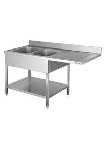 Plonge passage lave-vaisselle Basic 16x6 avec 2 bacs &agrave; gauche | Professionnel | HoReCa | CHR