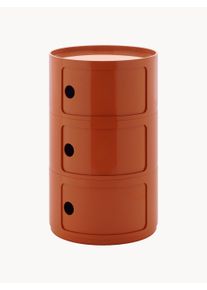 Kartell Contenedor de diseño Componibili, 3 módulos Naranja Plástico Ø 42 x Al 70 cm