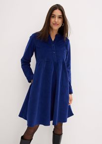 bonprix Kleid aus Baumwollcord, blau, Gr.38, L&auml;ssiges Baumwoll-Cord-Kleid mit V-Ausschnitt, aus Cord