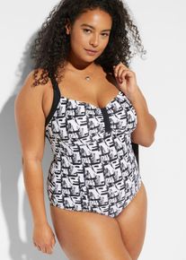 bonprix Femei Costum baie, efect shape puternic, alb, 46