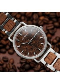 Holzkern Holzuhr Espressino (Kaffee/Walnuss), Herren, Naturholz