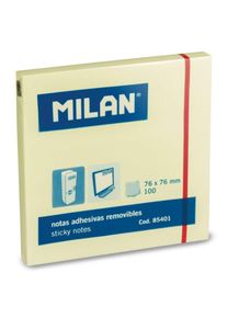 Milan | Sticky Notes &mdash; various pads, light yellow, 100 sheets, 76 mm x 76 mm, 3. 76 mm x 76 mm