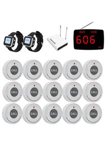 2 Watch Pagers 15 Customer Table Call Buttons 1 Display Receiver 1 Repeater Wireless Calling System for Restaurant Hotel Pager