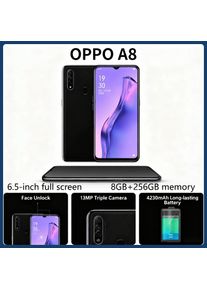 OPPO A8 Cellphone 8GB+256GB AI Face Unlock 6.5" Waterdrop Screen 4230mAh Big Battery 12MP Triple Rear Camera Global Version