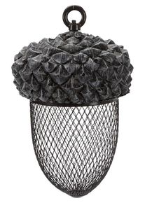 Trixie Eichel-Vogelfutterspender, Polyesterharz/ Metall, 700 ml/ 14 &times; 22 cm, braun/ wei&szlig;
