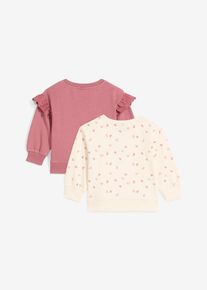 Babysweatshirt i økologisk bomull (2-pack), lilla, størrelse 68/74, bonprix