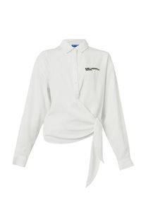 KARL LAGERFELD JEANS Kvinnor Blus svart / vit Storlek XL