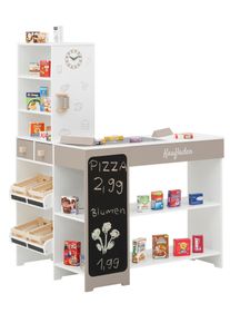 Tanner Kaufladen &raquo;Supermarkt aus Holz&laquo; inkl. Markenminiatur-Faltschachteln; FSC - sch&uuml;tzt Wald in grau