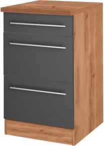 Kochstation Unterschrank »KS-Wien« Breite 50 cm in schwarz, Größe B/H/T: 50 cm x 85 cm x 60 cm